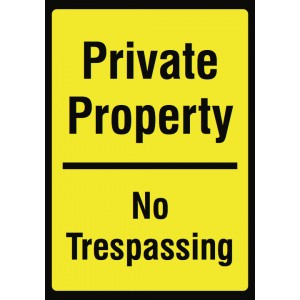 Private Property No Trespassing Yellow Sign - Keep Out Signs - Aluminum Metal   